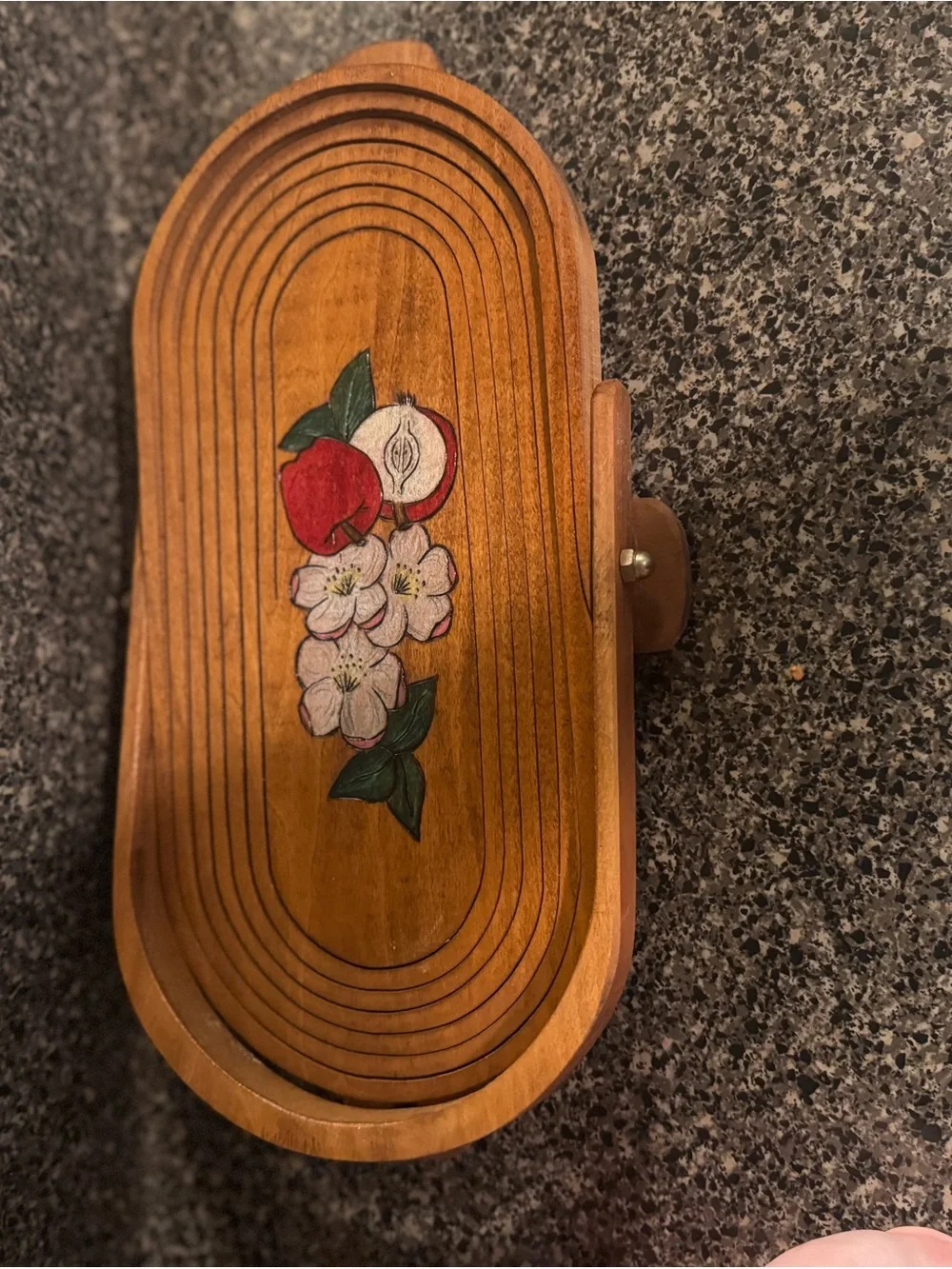 VTG Folding Wooden Fruit Basket Expandable Accordion Basket Decor